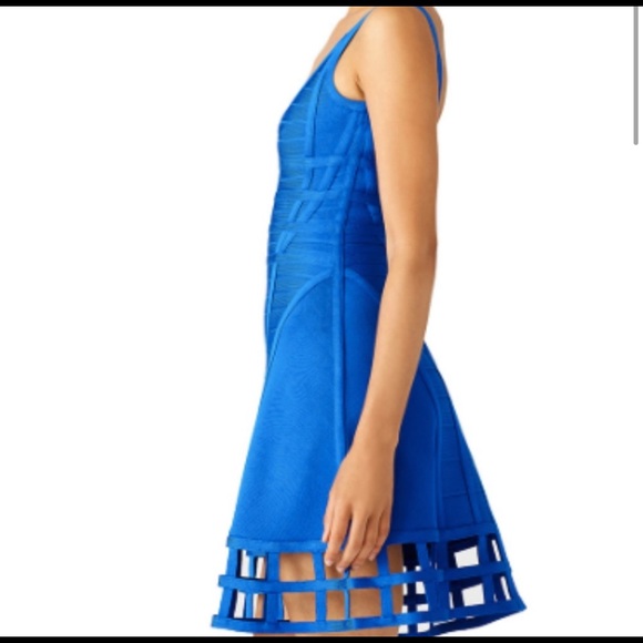 Hervé Léger Blue Vivien Cage Dress $1490 Retail - Picture 8 of 13